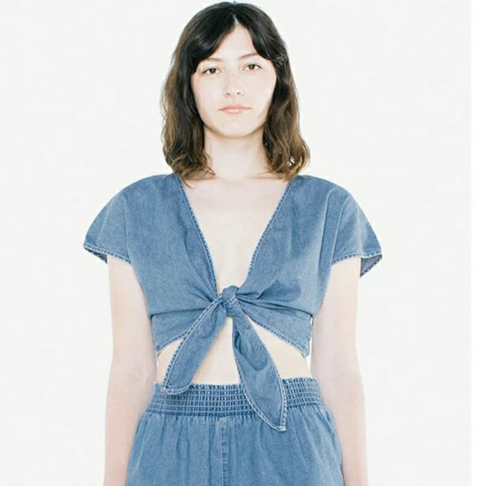 American Apparel Denim Wrap Top